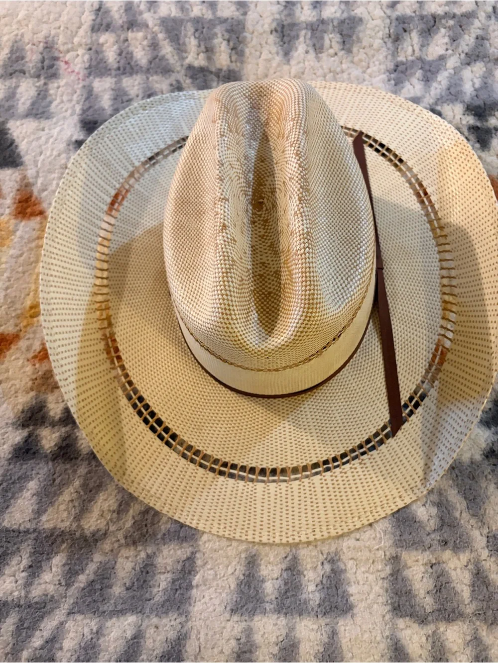 Kid's Ariat Beige Cowboy Straw Hat